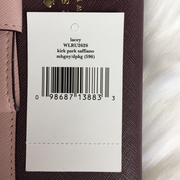 Kate spade Kirk park saffiano wallet mahogany bow - Picture 6 of 8